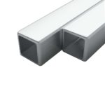 vidaXL rustfrie stålrør 2 stk. firkantet bokssektion V2A 2 m 25 x 25 x 1,9 mm