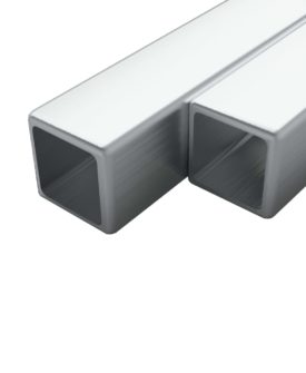vidaXL rustfrie stålrør 2 stk. firkantet bokssektion V2A 1 m 30 x 30 x 1,9 mm